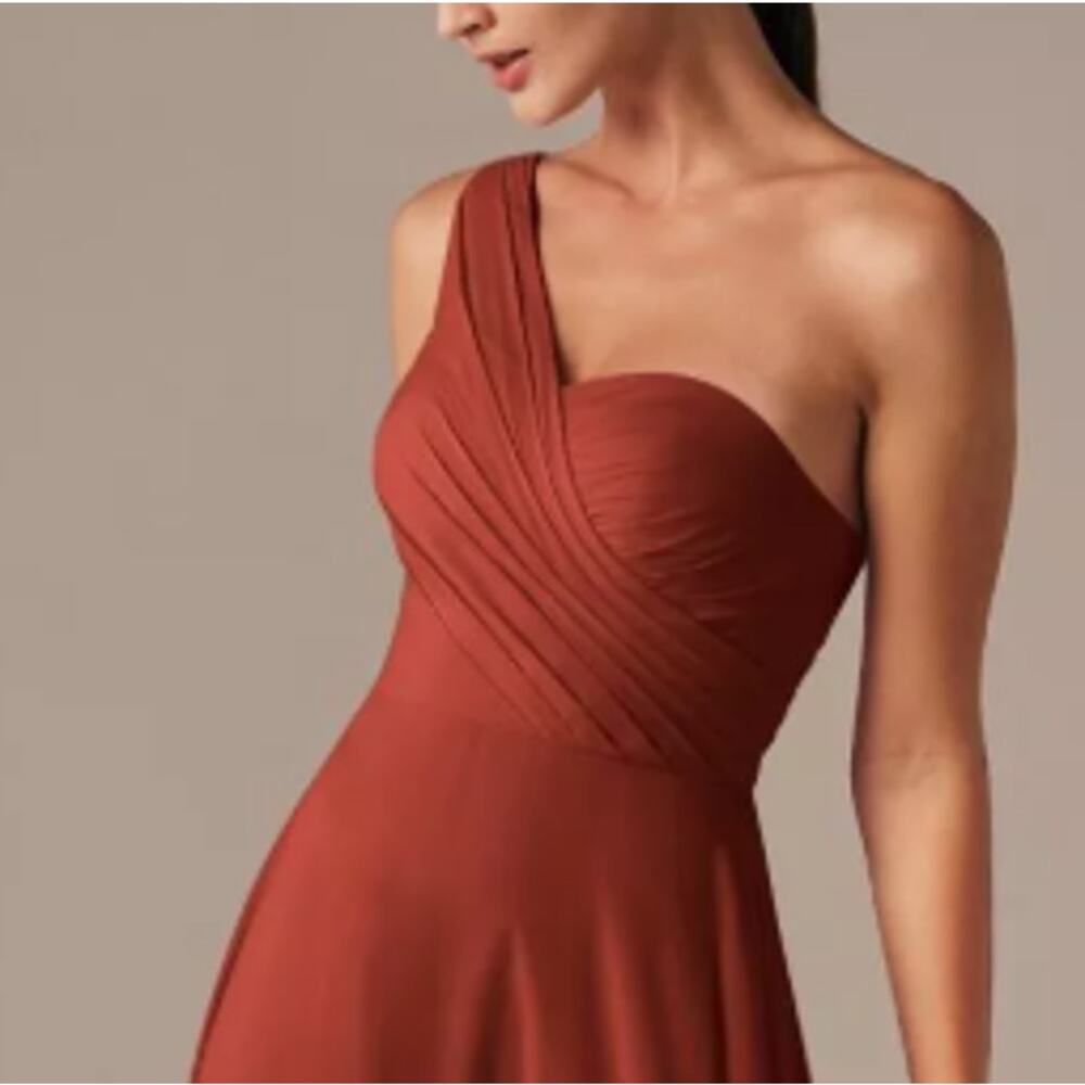 One-Shoulder Rust Maxi Dress - Picture 3 of 4